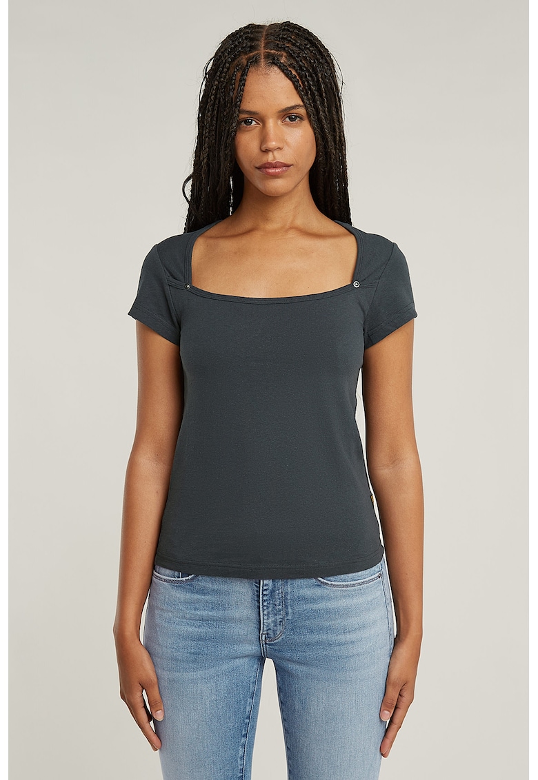 Tricou din bumbac organic cu decolteu patrat