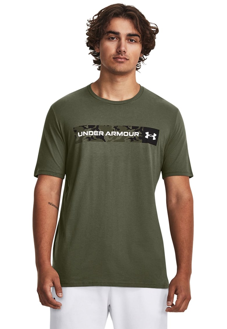 Tricou cu imprimeu logo pentru fitness Camo