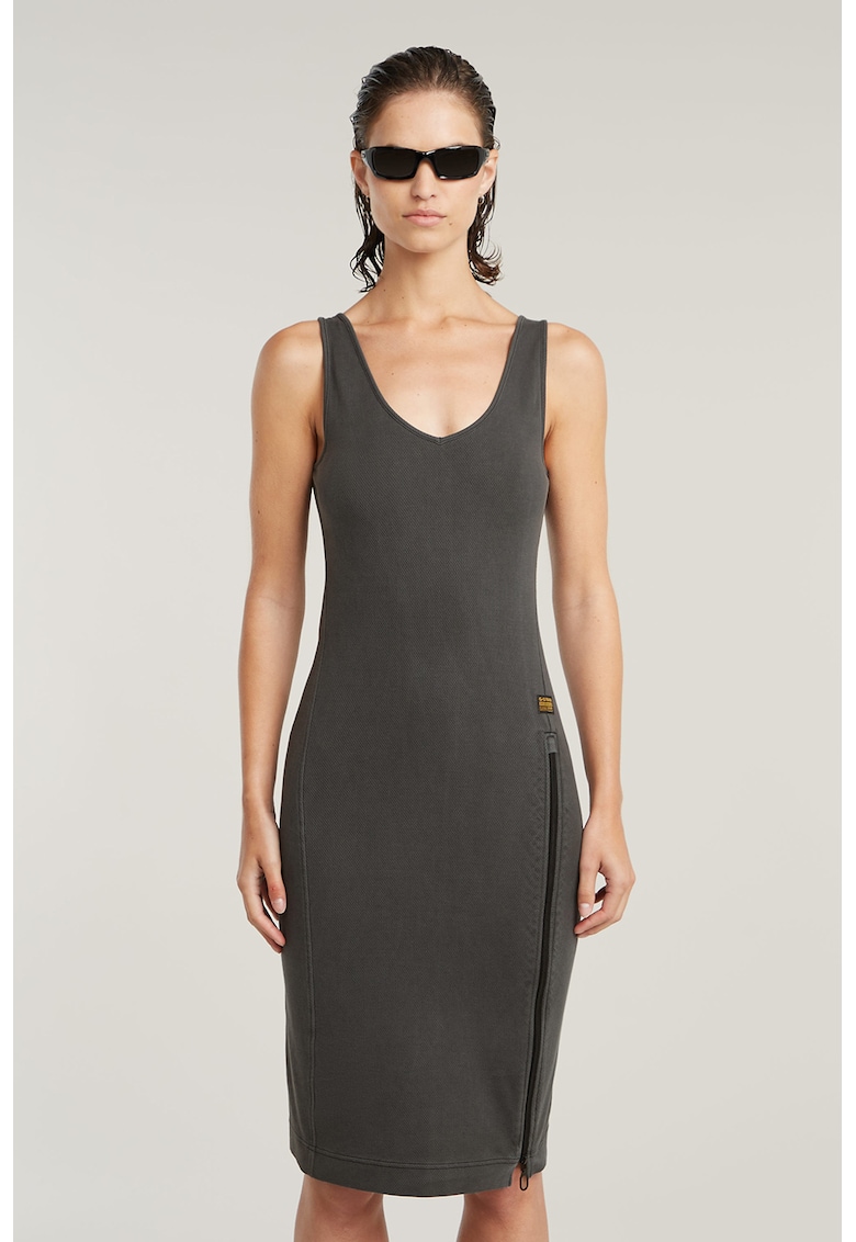 Rochie cambrata din bumbac organic cu decolteu in V