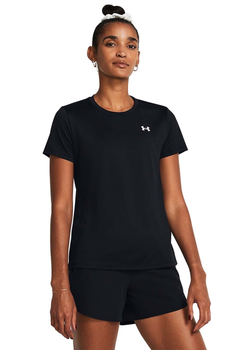 Tricou cu decolteu la baza gatului pentru fitness Classic - Negru