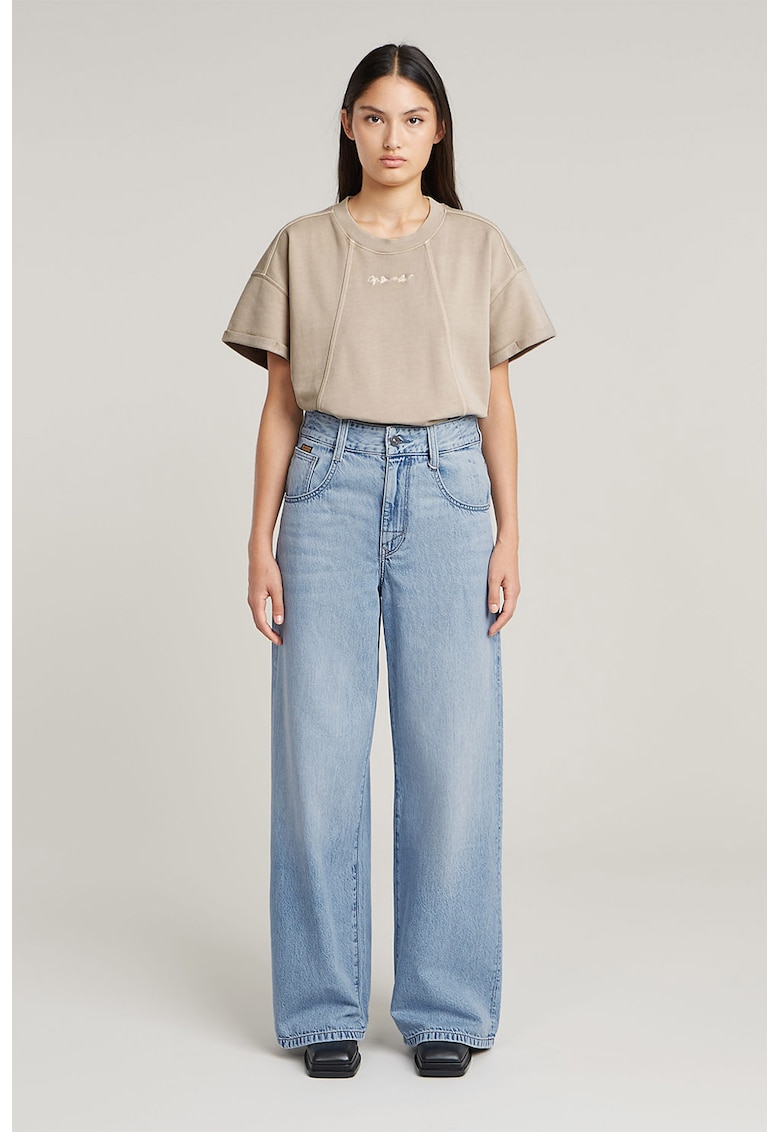 Blugi evazati cu talie inalta - Albastru deschis