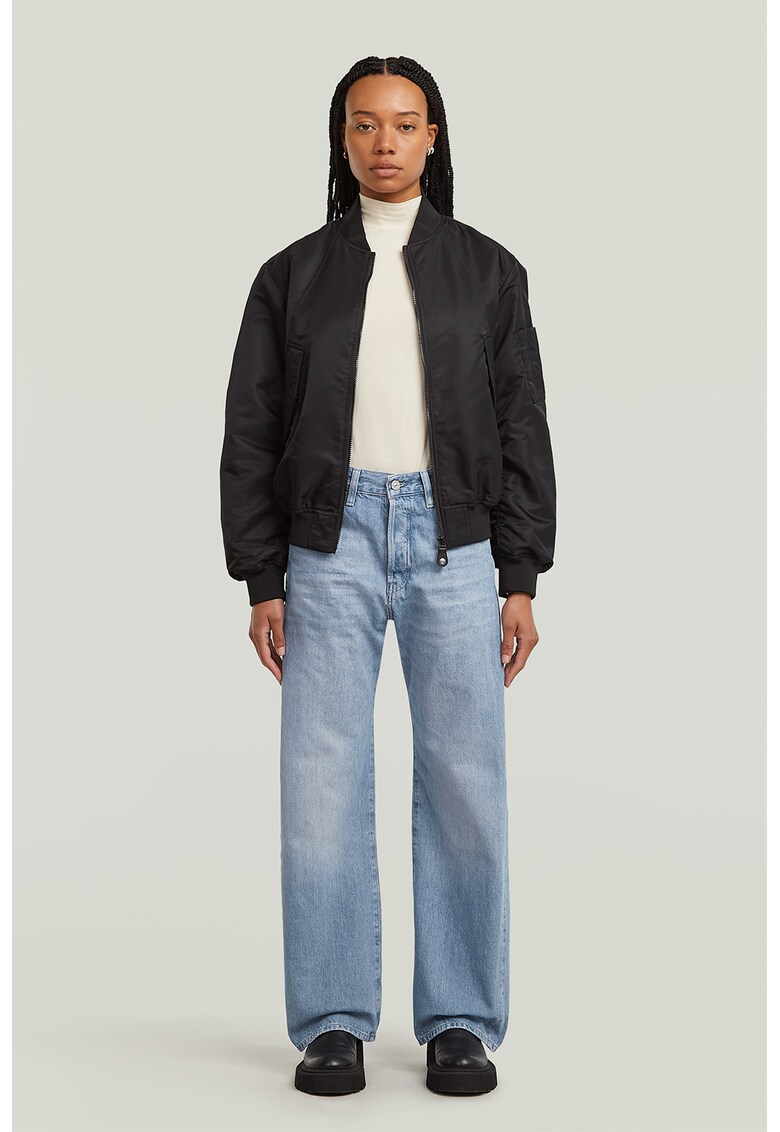 Blugi relaxed fit cu talie inalta - Albastru deschis