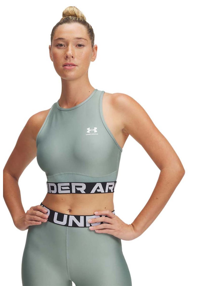 Top crop cu banda logo pentru fitness