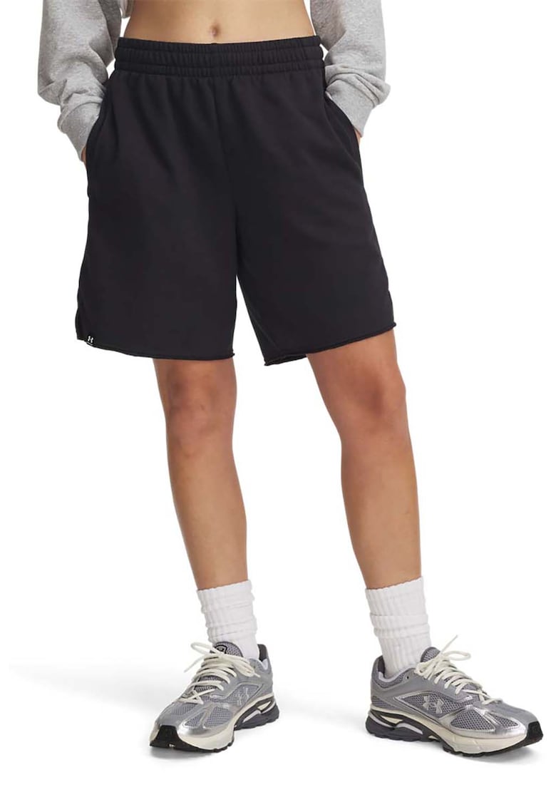 Pantaloni scurti din amestec de bumbac cu model uni