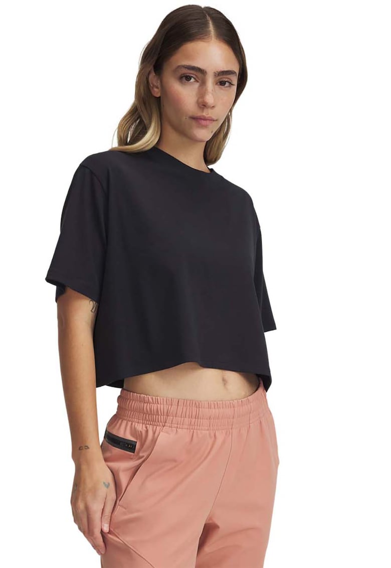 Tricou crop din amestec de bumbac Rival
