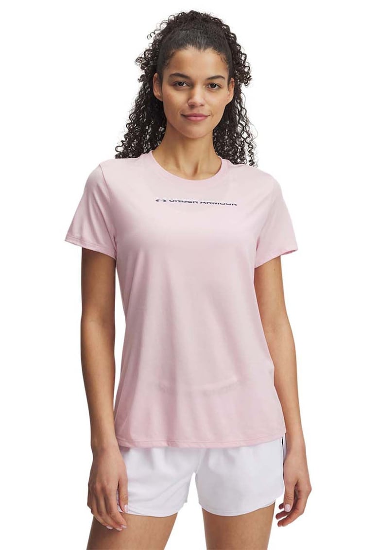 Tricou cu decolteu la baza gatului si logo - pentru fitness