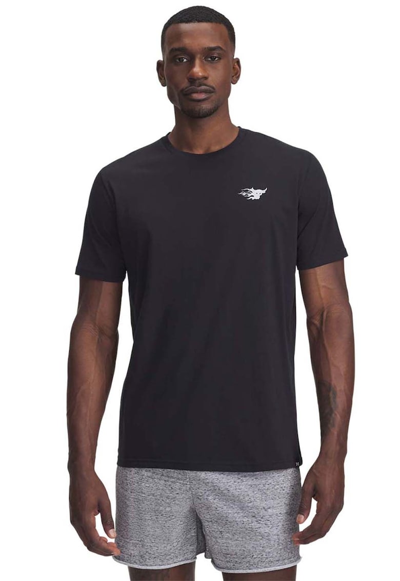 Tricou din amestec de bumbac cu imprimeu grafic pe partea din spate Tricou din amestec de bumbac cu imprimeu grafic pe partea din spate