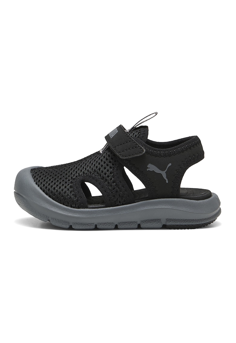 Sandale de plasa cu imprimeu logo Fun Racer - Negru