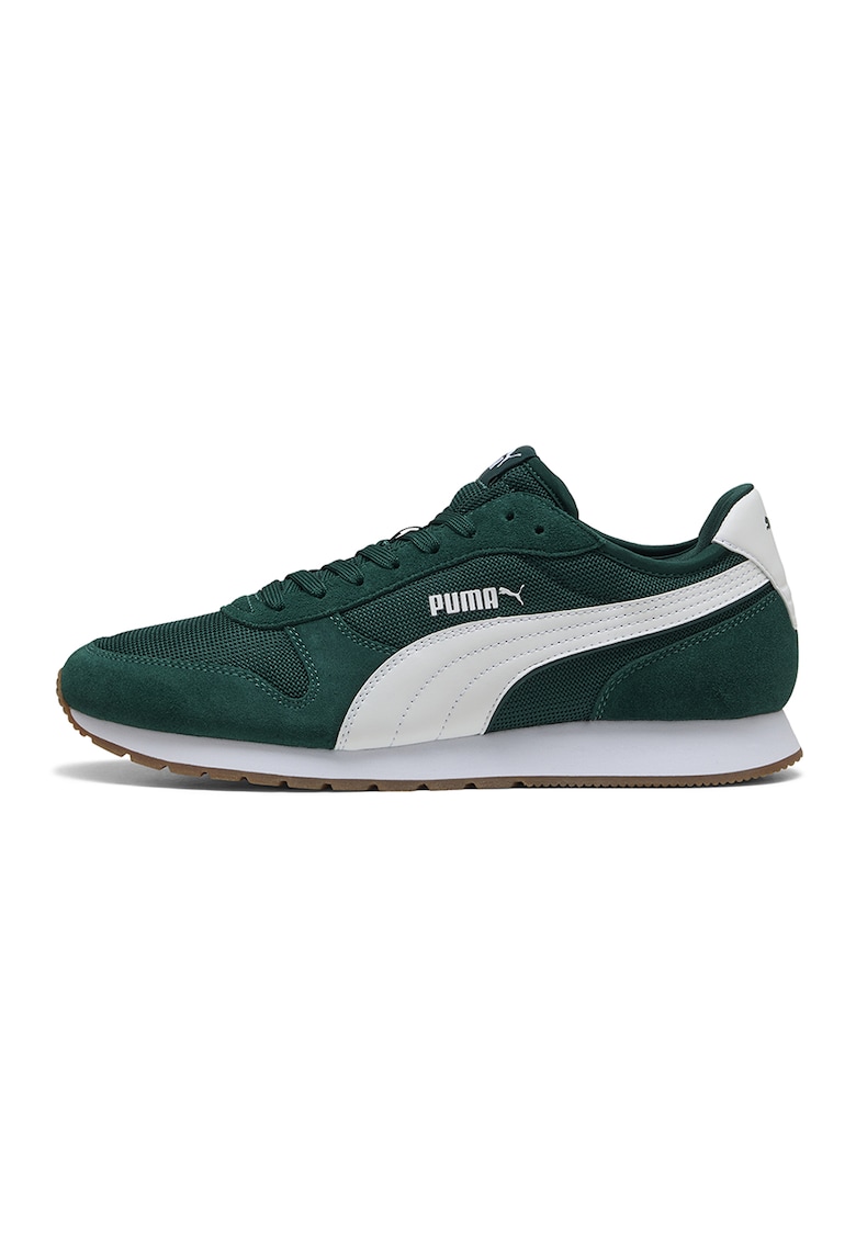 Pantofi sport St Miller de piele intoarsa si plasa - Verde inchis
