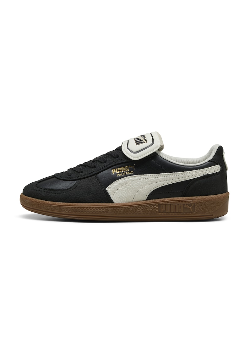 Pantofi sport low-cut de piele - Negru/Alb murdar