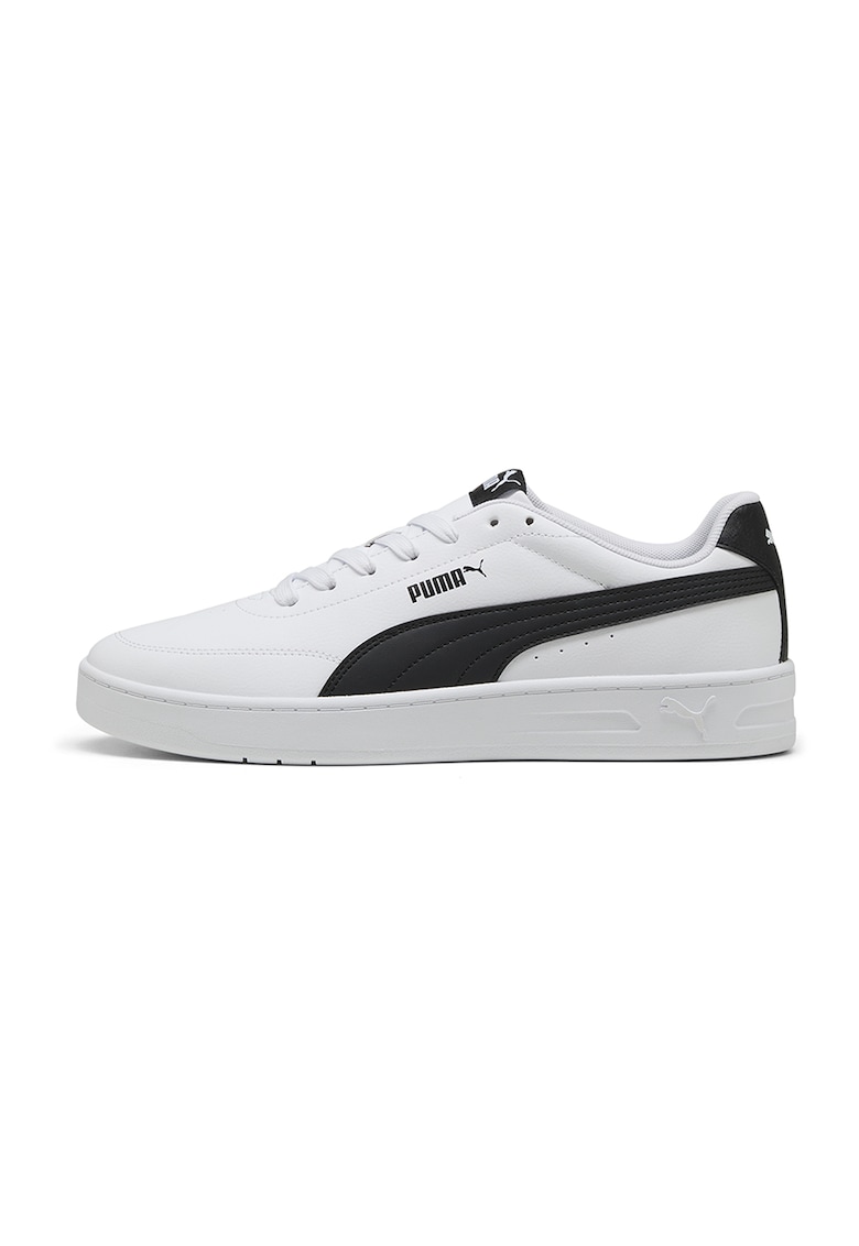 Pantofi sport Court Classic Clean de piele ecologica cu brant cu amortizare - Alb/Negru