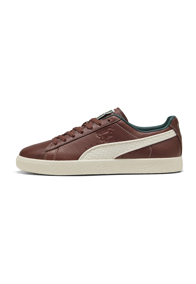 Pantofi sport low-cut de piele - Maro scortisoara