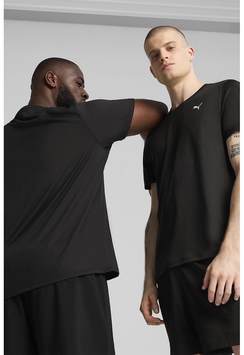 Tricou cu detaliu logo pentru fitness Essentials - Negru