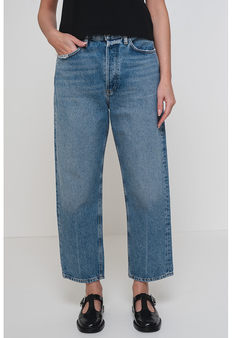 Blugi crop cu croiala ampla