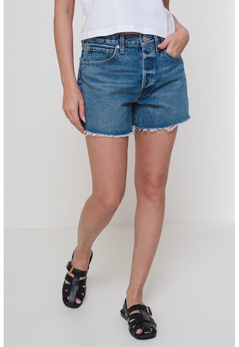 Pantaloni scurti din denim - Albastru inchis