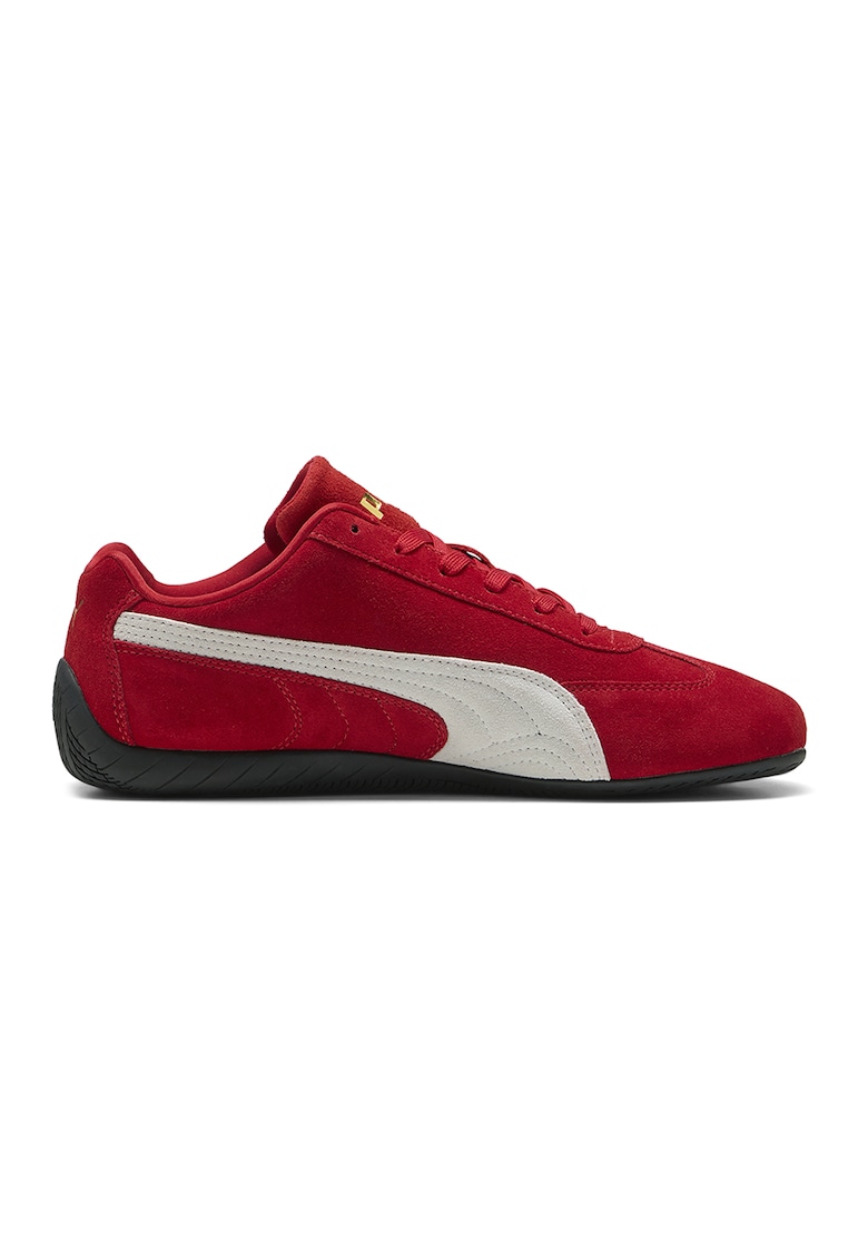 Pantofi sport unisex Speedcat OG din piele intoarsa - Alb/Auriu/Caramiziu