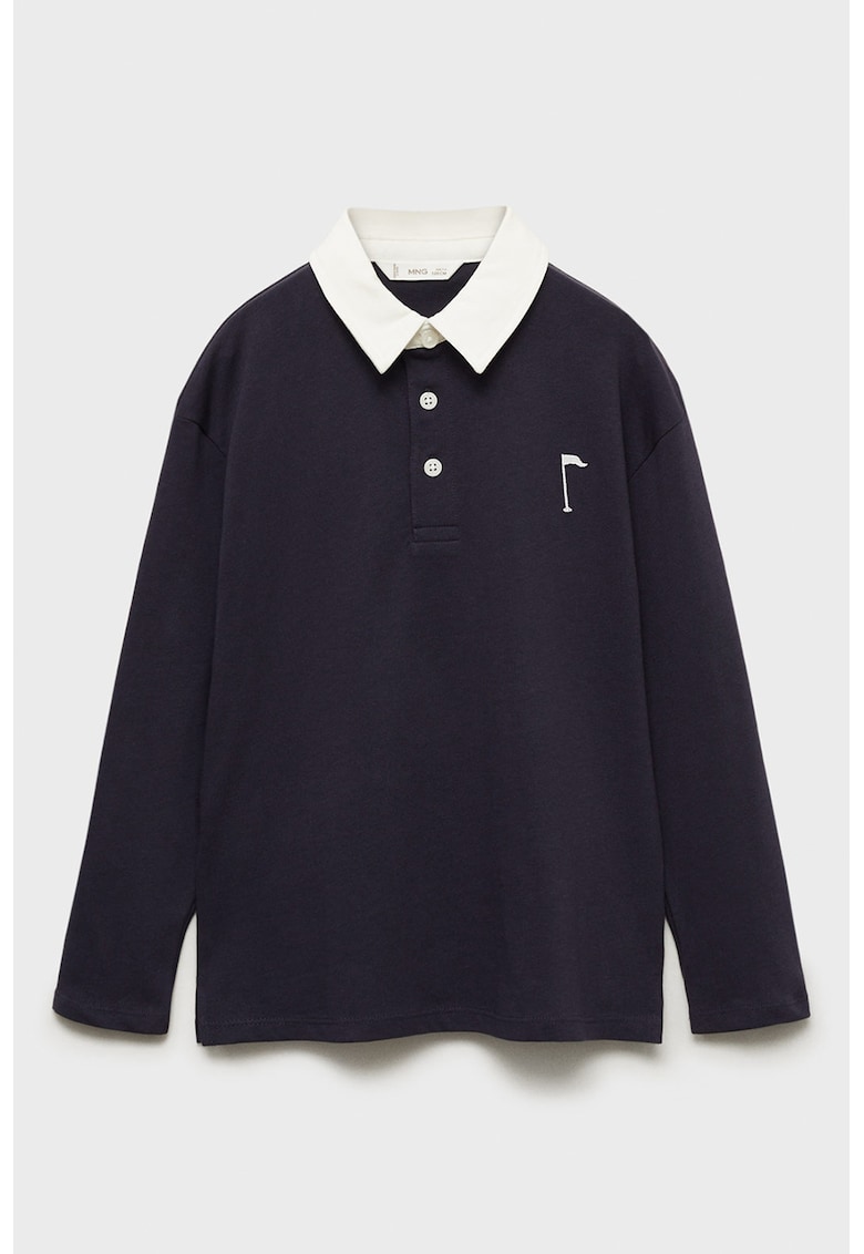 Bluza polo cu guler contrastant Bluza polo cu guler contrastant