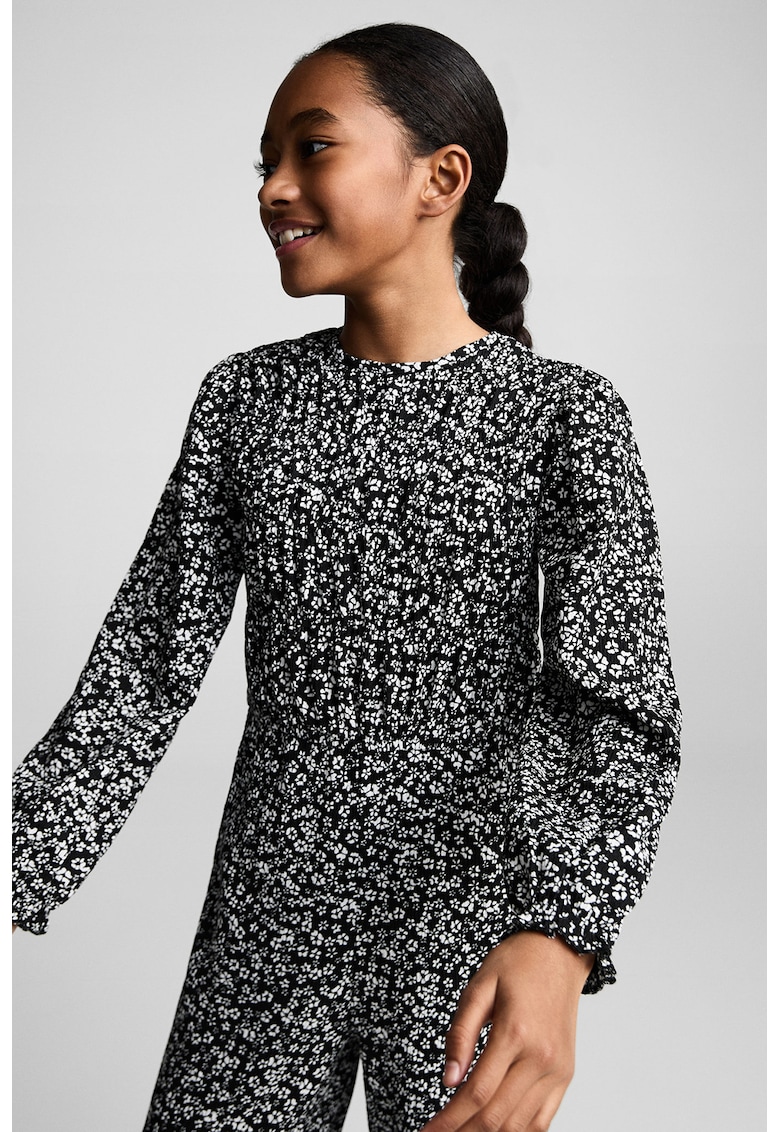 Salopeta din amestec de bumbac cu model floral