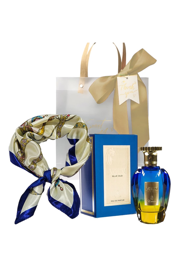 Set Apa de Parfum Oud Emir Voux Blue - Unisex - 100 ml + esarfa satinata