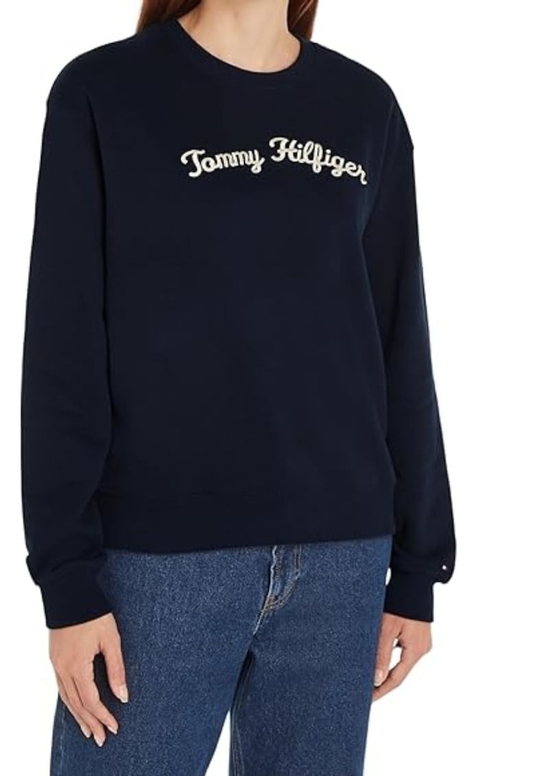 Hanorac dama bleumarin - 100% bumbac - cu logo brodat - maneca lunga