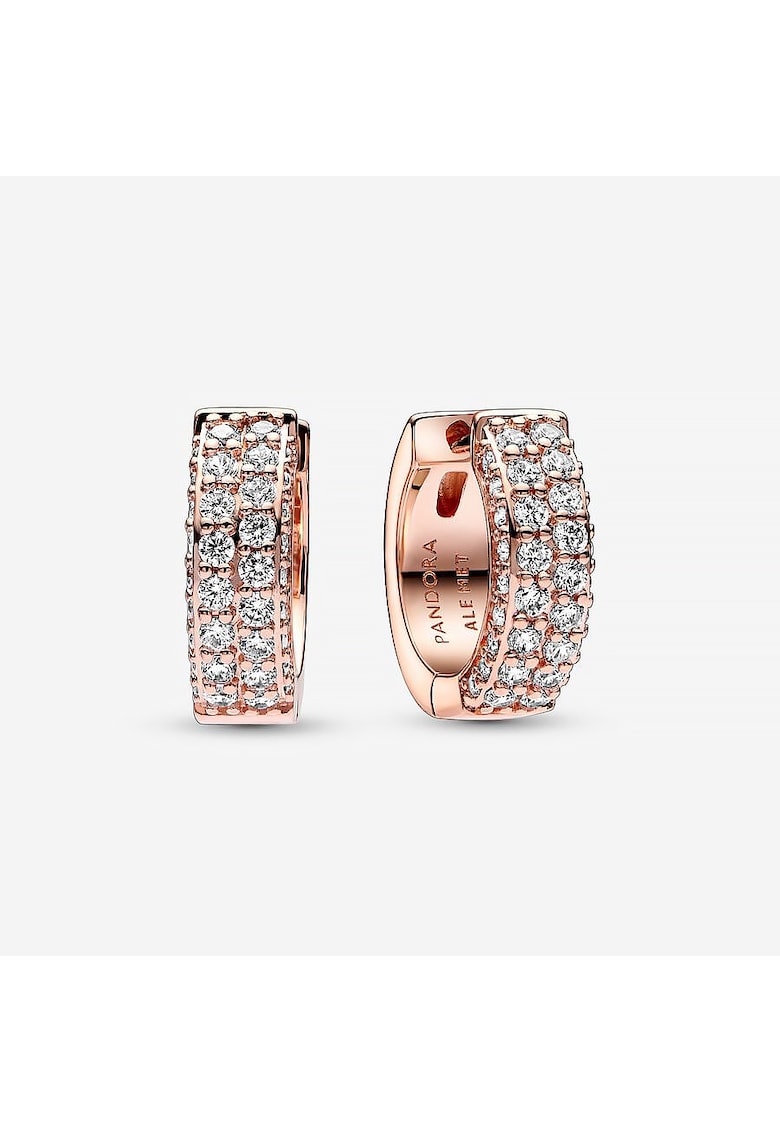 Cercei Timeless rotunzi dublu Pave Zirconiu