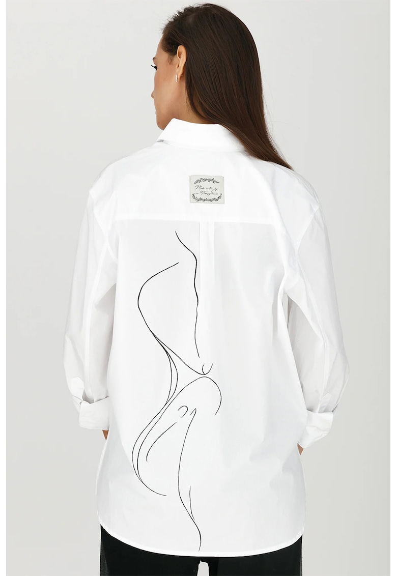 Camasa lejera de bumbac pictata manual Camasa lejera de bumbac pictata manual