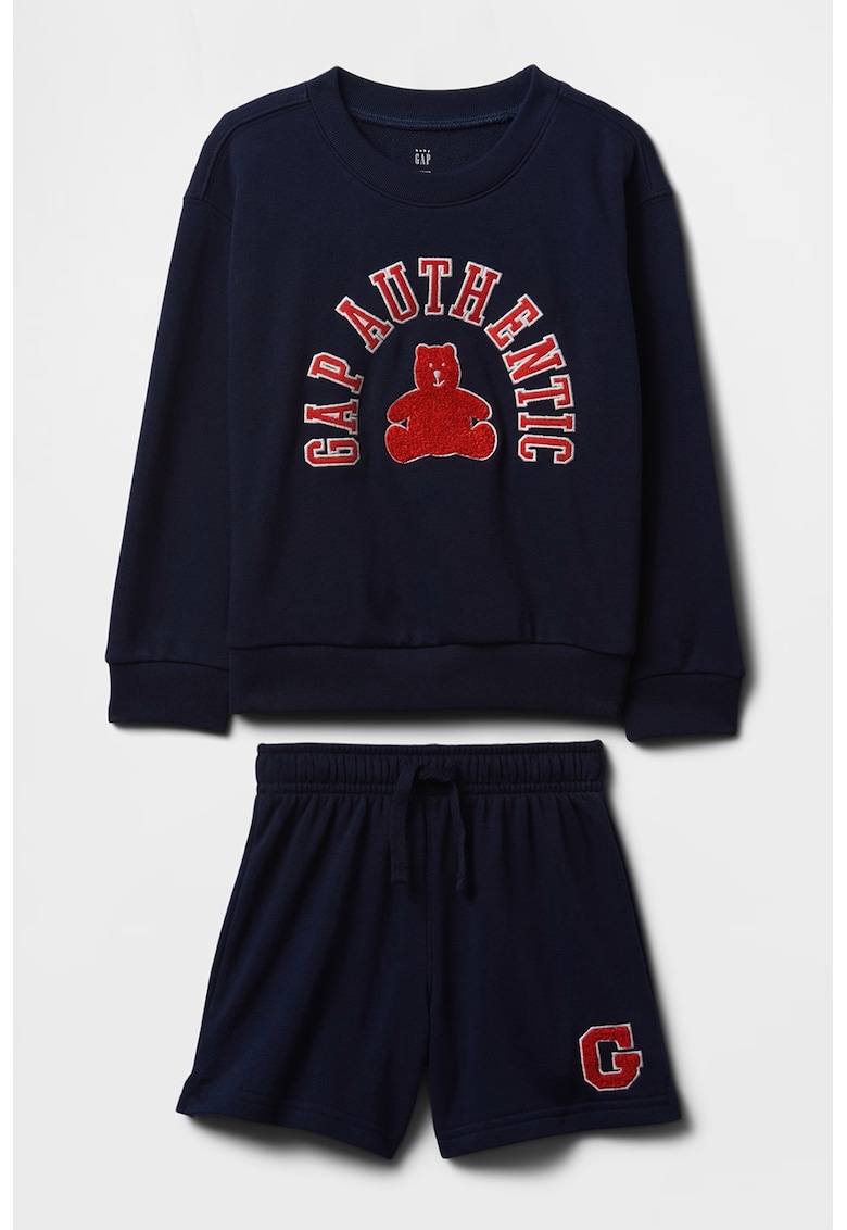 Set de pantaloni scurti si bluza de trening cu logo