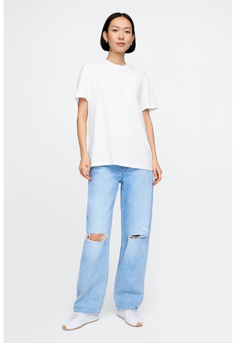 Tricou din bumbac cu decolteu la baza gatului Original - Alb optic