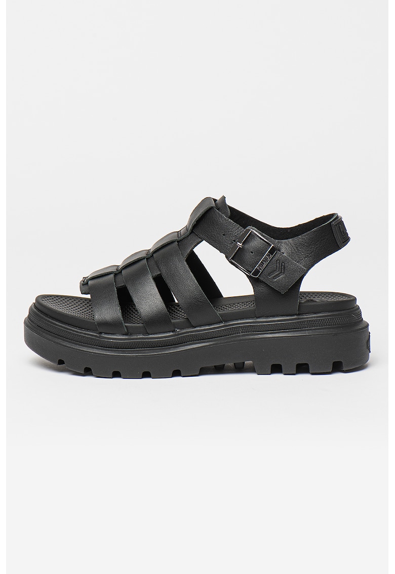 Sandale uni din piele - Negru