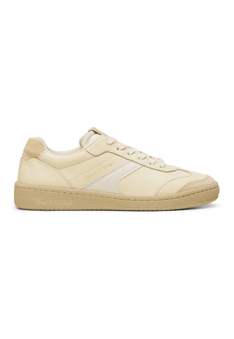 Pantofi sport de piele si piele intoarsa - Bej deschis