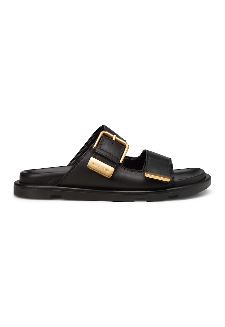 Papuci de piele - Negru
