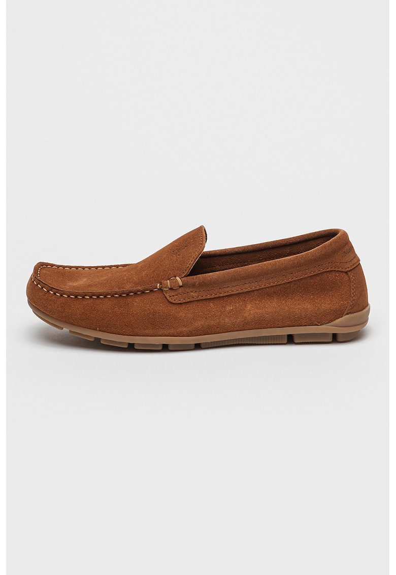 Pantofi loafer din piele intoarsa cu varf patrat