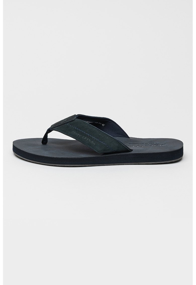 Papuci flip-flop din piele nabuc