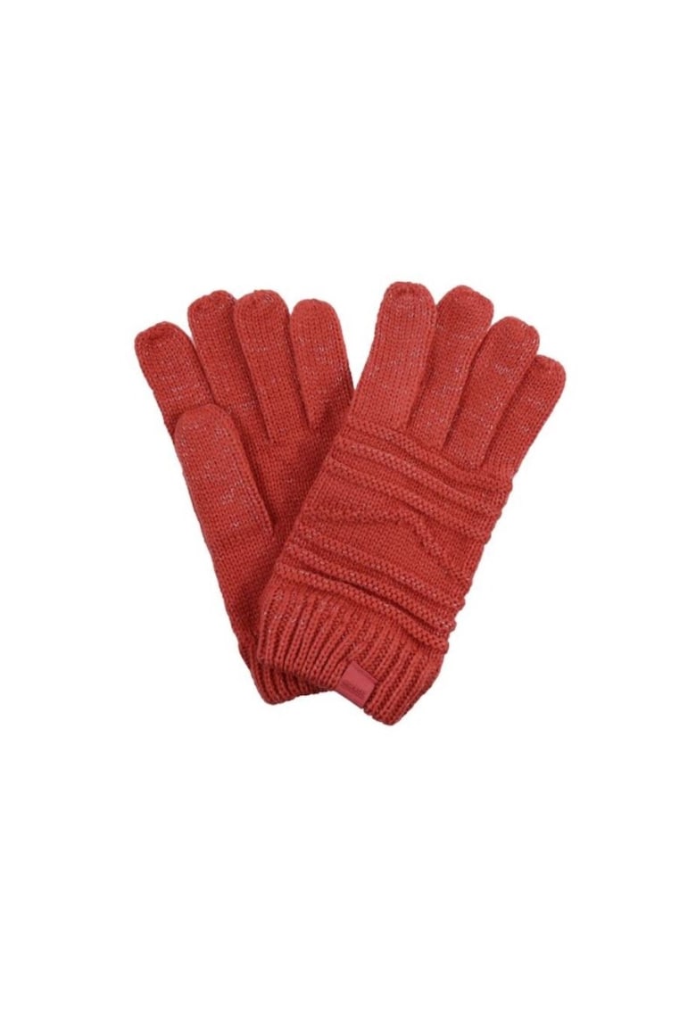 Manusi dama S/M - rosii - material elastic - sezon toamna-iarna - poliester