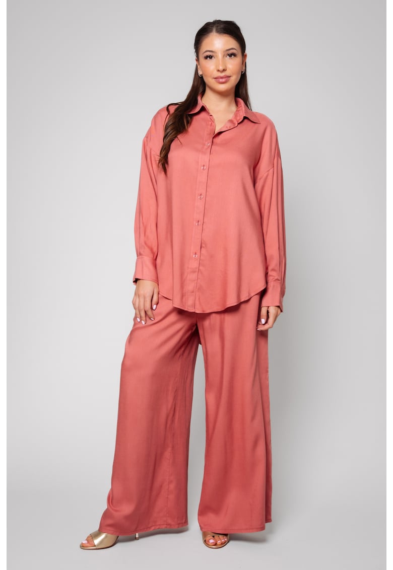 Set Gabrielle Camasa si Pantalon lung Powder Coral 14221