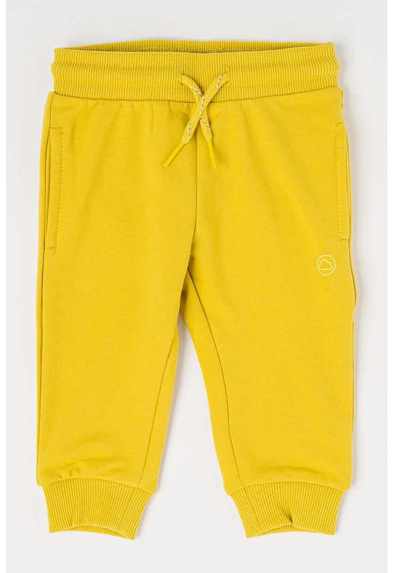 Pantaloni de trening din amestec de bumbac cu snur - Galben sofran