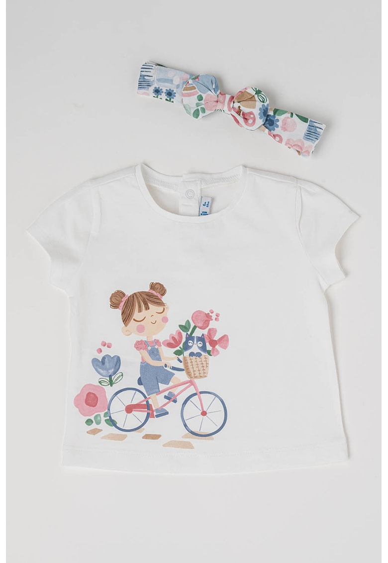 Set de bentita si tricou cu imprimeu - 2 piese