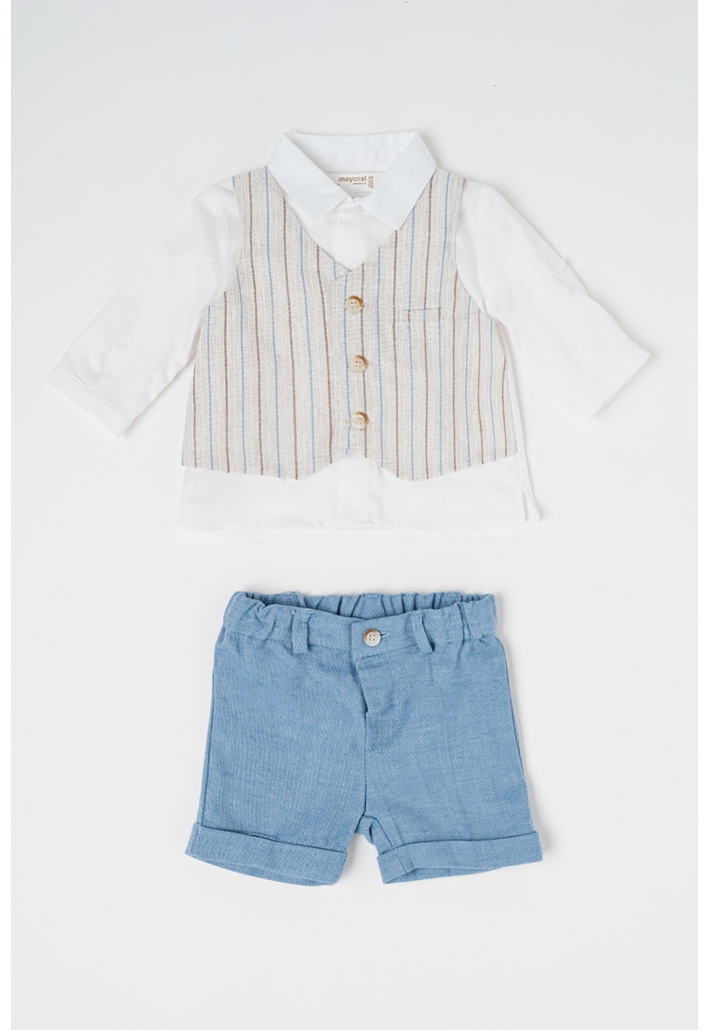 Set de pantaloni si camasa din amestec de bumbac - 2 perechi