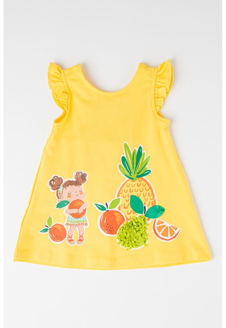 Rochie evazata cu imprimeu cu fructe