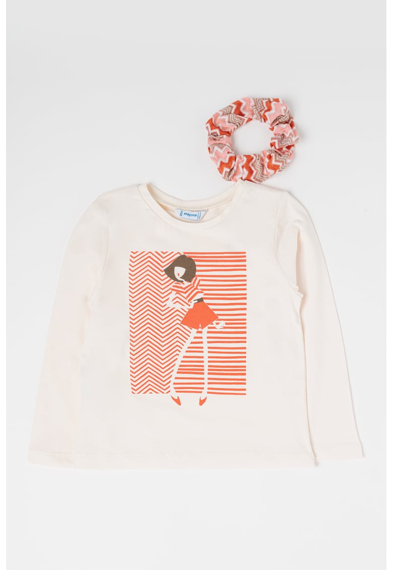 Bluza de bumbac cu elastic de par