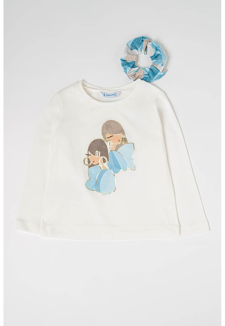 Bluza de bumbac cu elastic de par