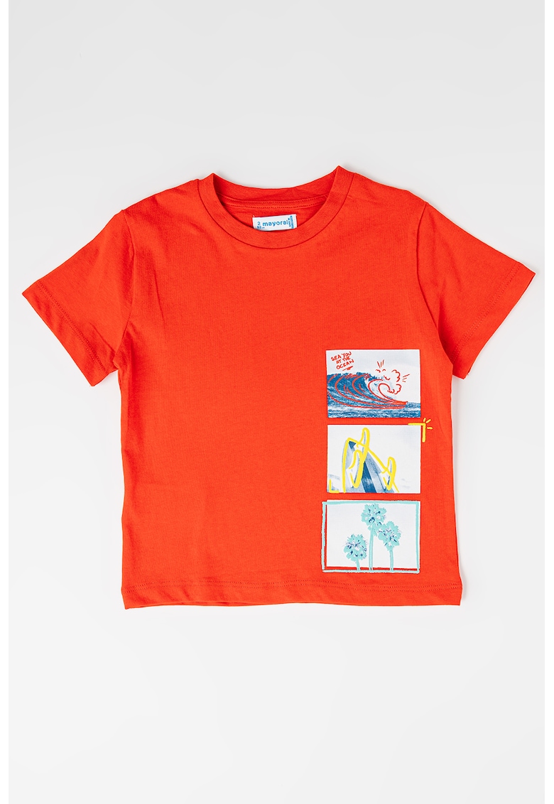 Tricou cu decolteu la baza gatului - Rosu