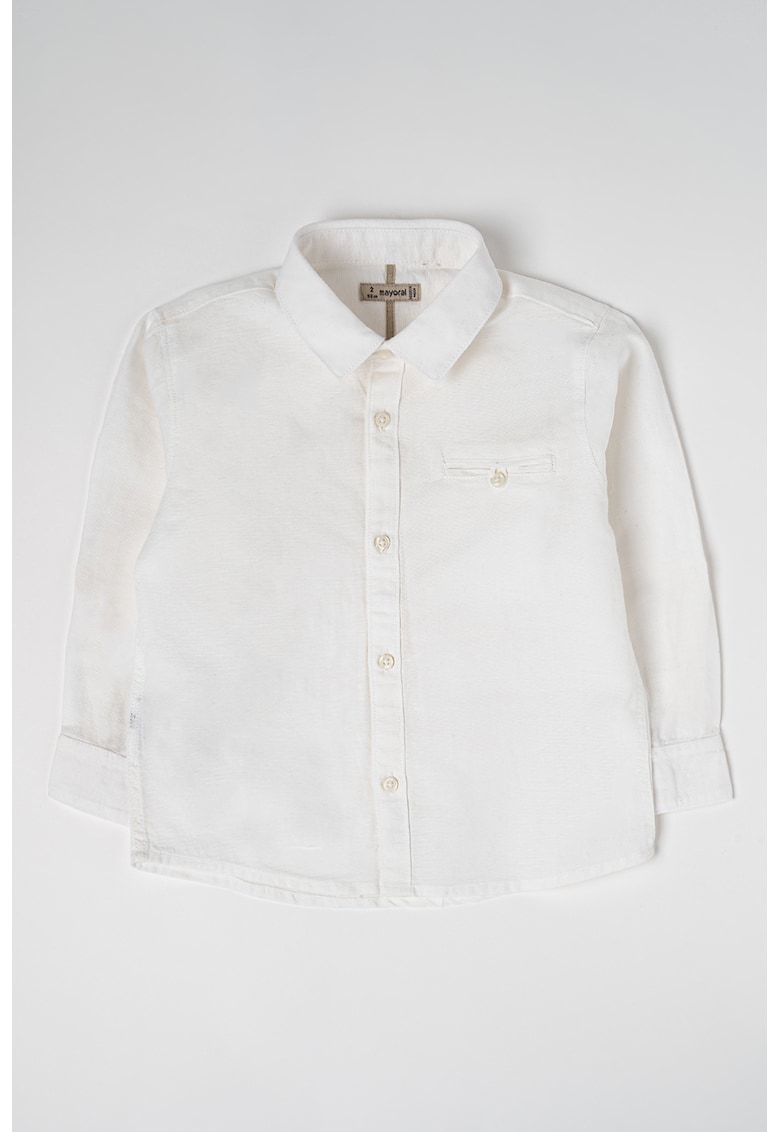 Camasa din amestec de in cu guler ascutit Camasa din amestec de in cu guler ascutit