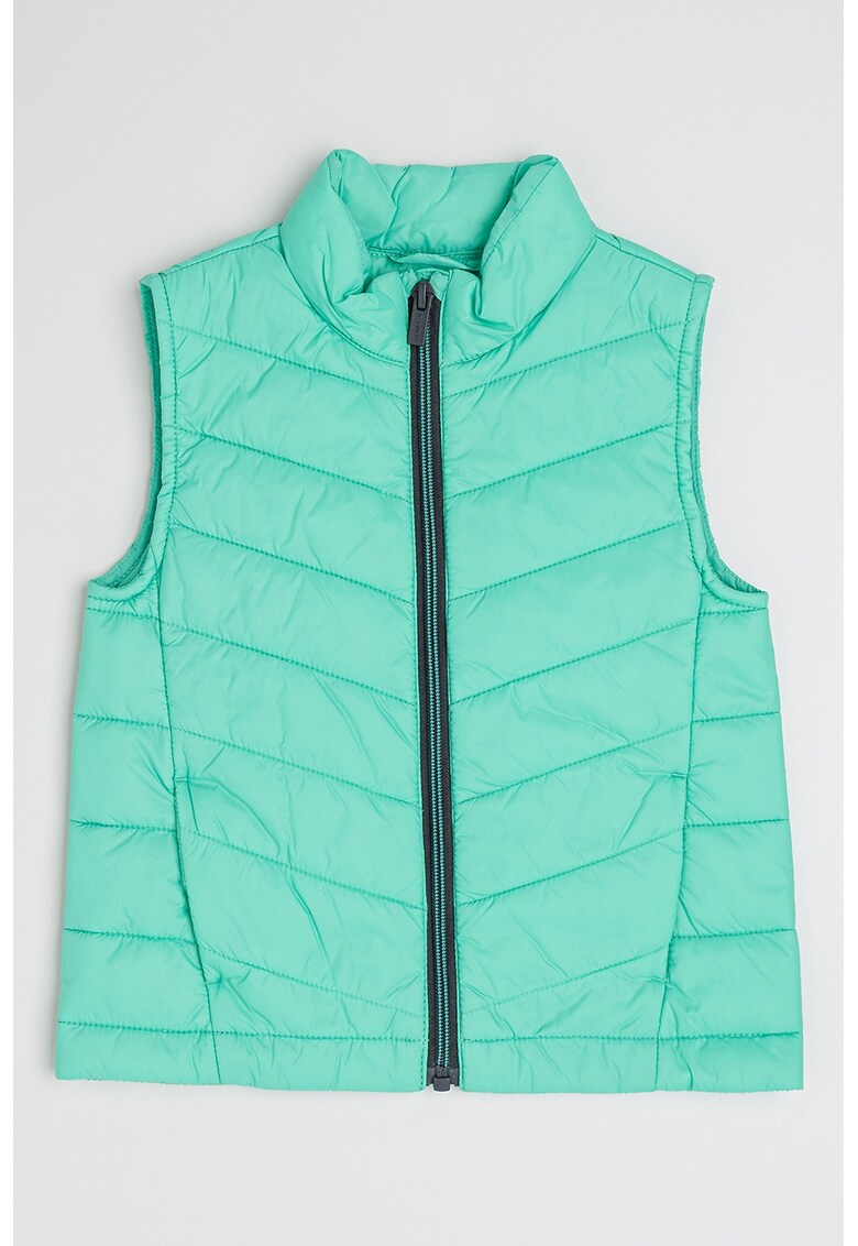 Vesta matlasata cu fermoar - Verde deschis