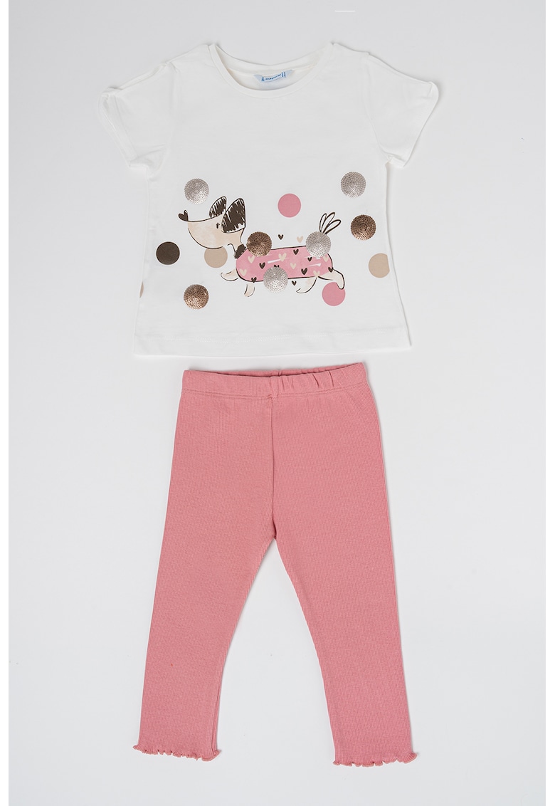 Set de tricou si colanti cu imprimeu- 2 piese