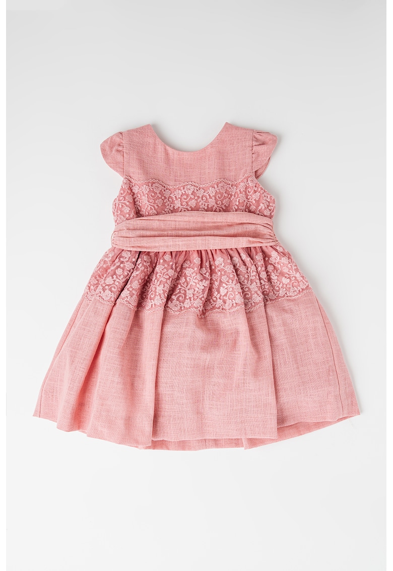 Rochie evazata cu broderie florala