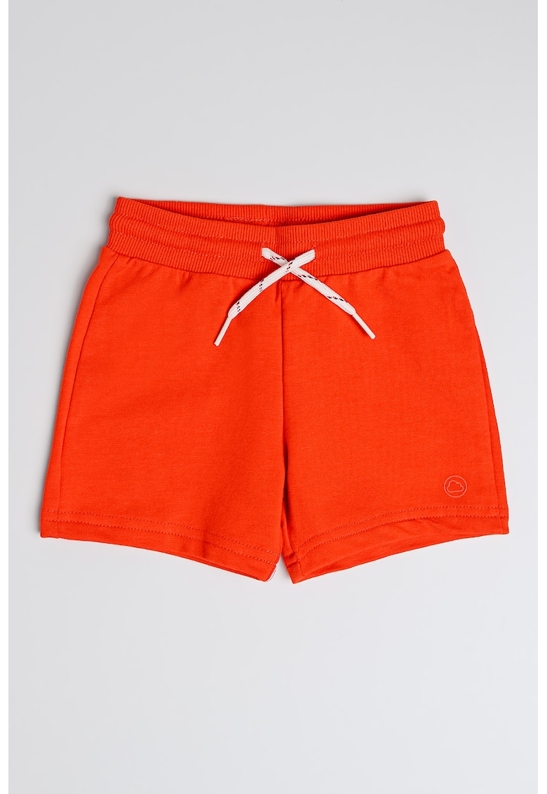 Pantaloni scurti din amestec de bumbac cu snur in talie - Rosu vermillion