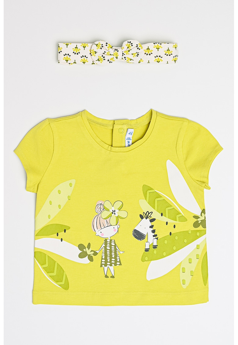 Set de bentita si tricou cu imprimeu - 2 piese