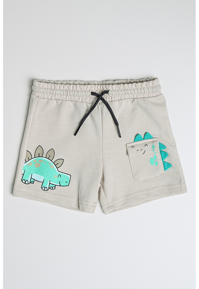 Pantaloni scurti din amestec de bumbac cu imprimeu