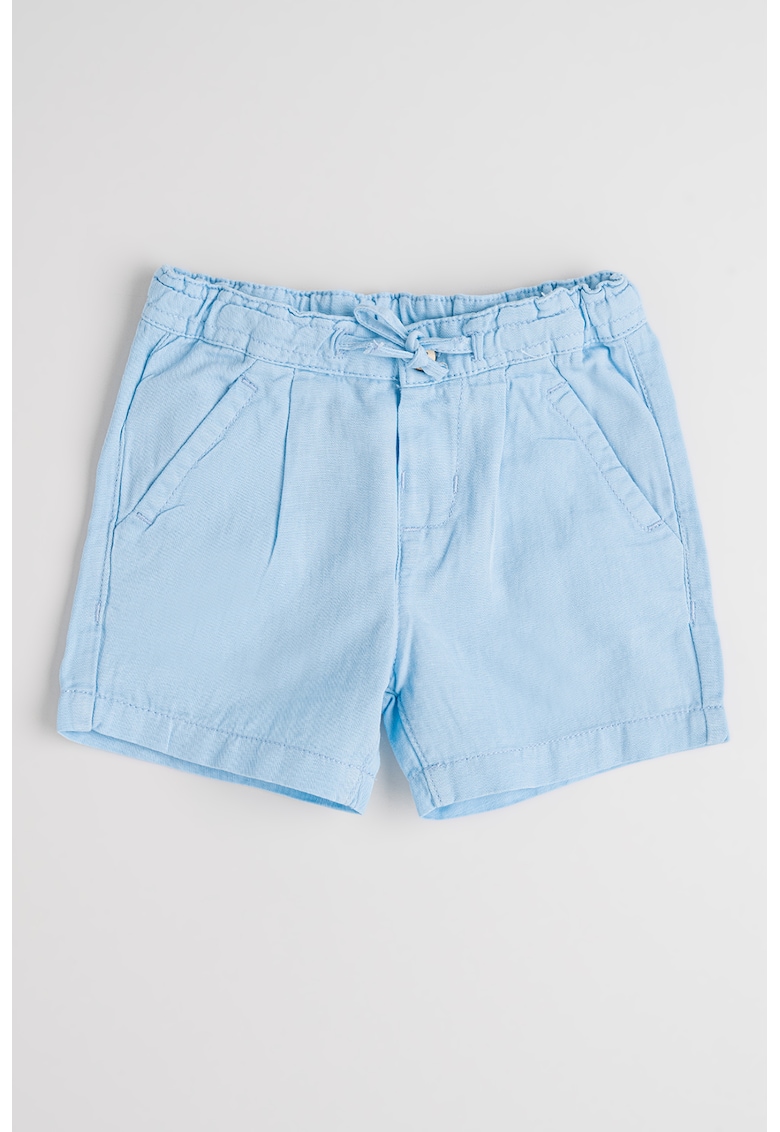 Pantaloni scurti din amestec de in si bumbac cu talie ajustabila